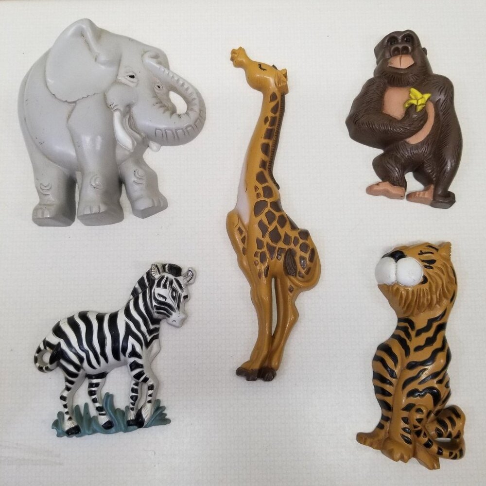 Burwood‎ 5 Piece Nursery Wall Hangings Zoo Animals Jungle Whimsical Plaque